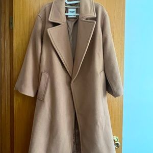 Wool-Blend Belted Blanket Coat - Camel